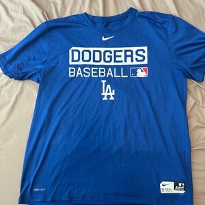 Nike Dodgers baseball polyester tshirt.